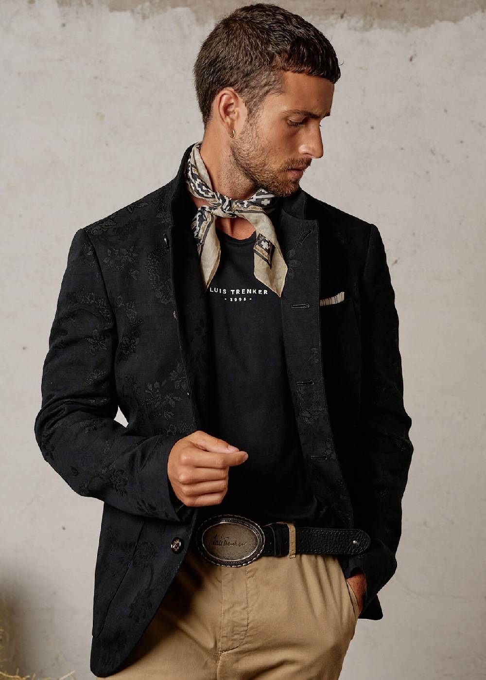 Luis Trenker Blazer in jacquard con motivo floreale modello Lusandro Limitato a 3 giorni