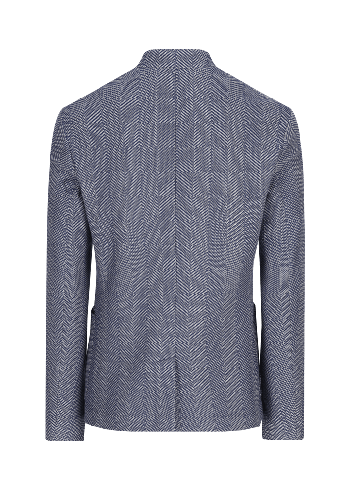 Luis Trenker Blazer in jersey con motivo a spina di pesce modello Luigis Qualità Garantita