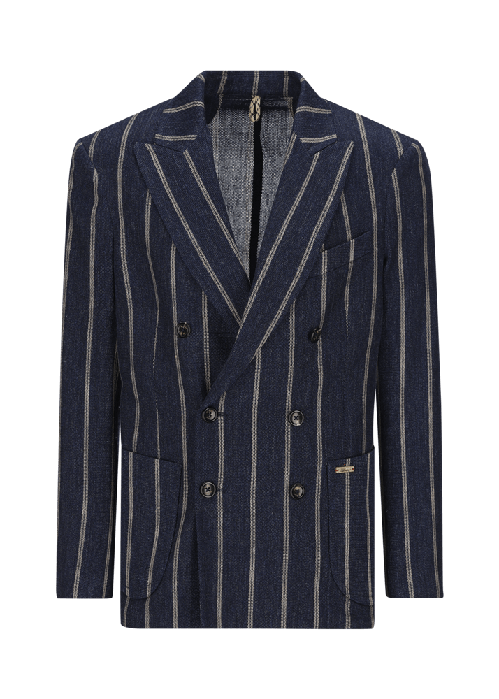 Luis Trenker Blazer in lino con motivo gessato modello Lusimone Negozi Online