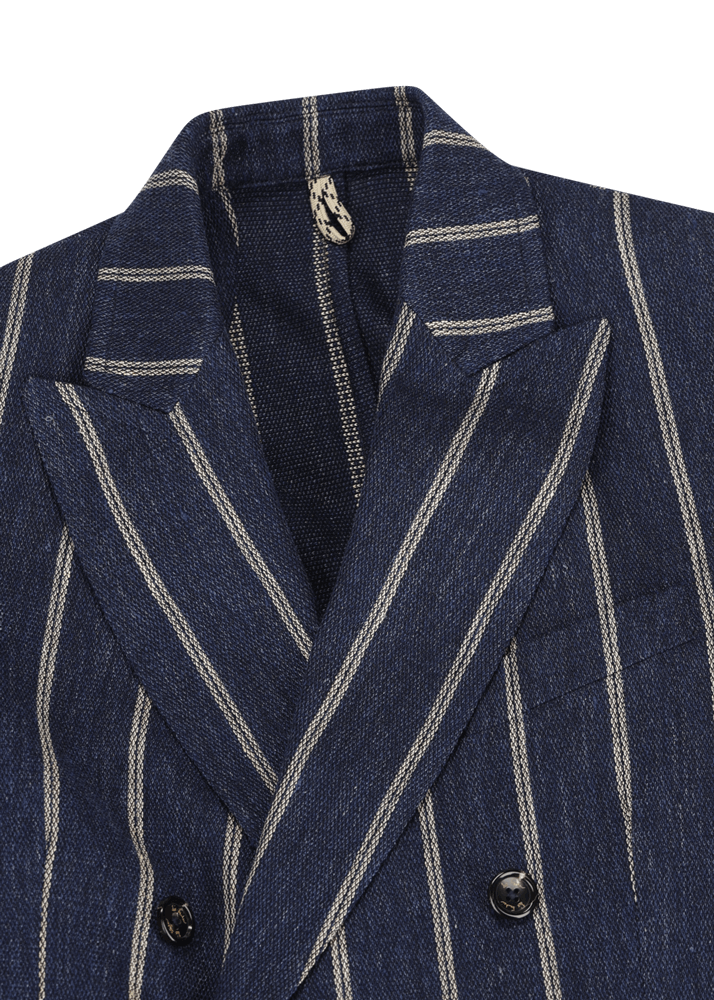 Luis Trenker Blazer in lino con motivo gessato modello Lusimone Negozi Online