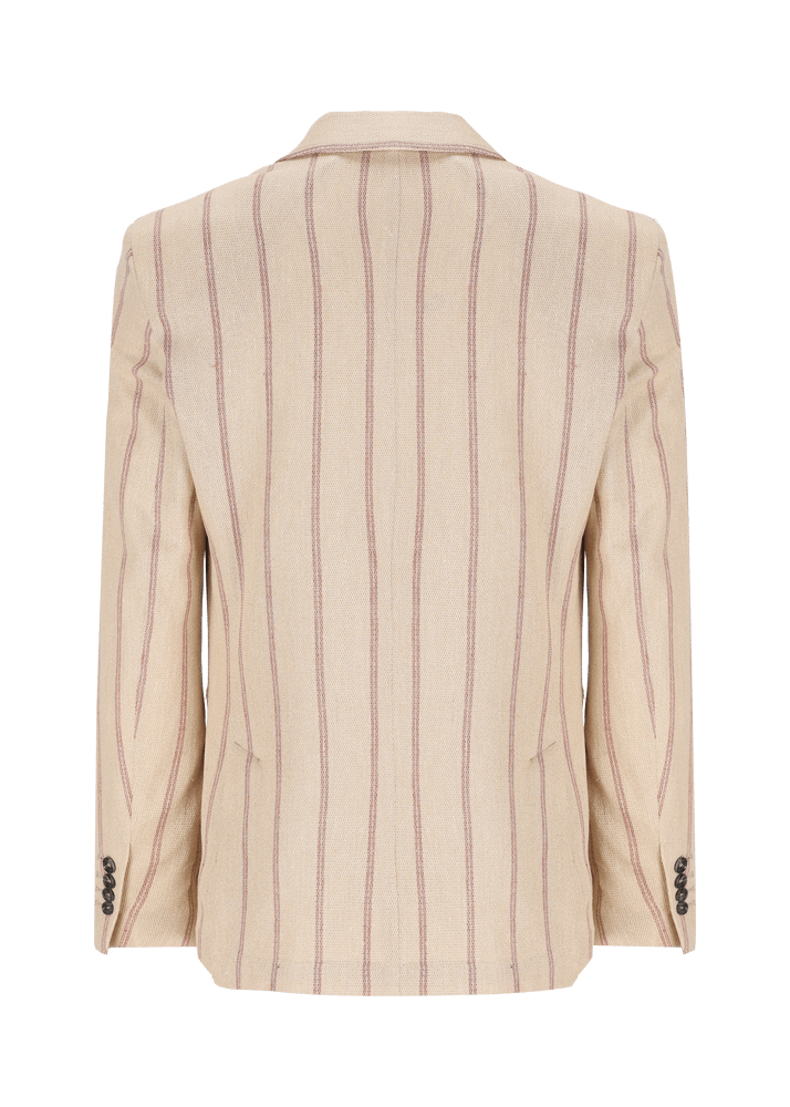 Luis Trenker Blazer in lino con motivo gessato modello Lusimone Acquista Ora