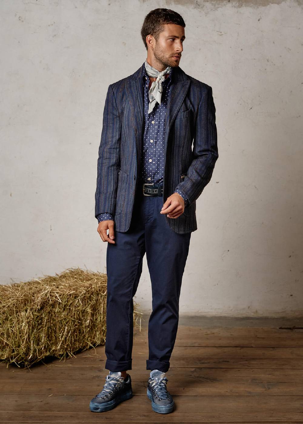 Luis Trenker Blazer con motivo a righe modello Lustefan Consegna Veloce