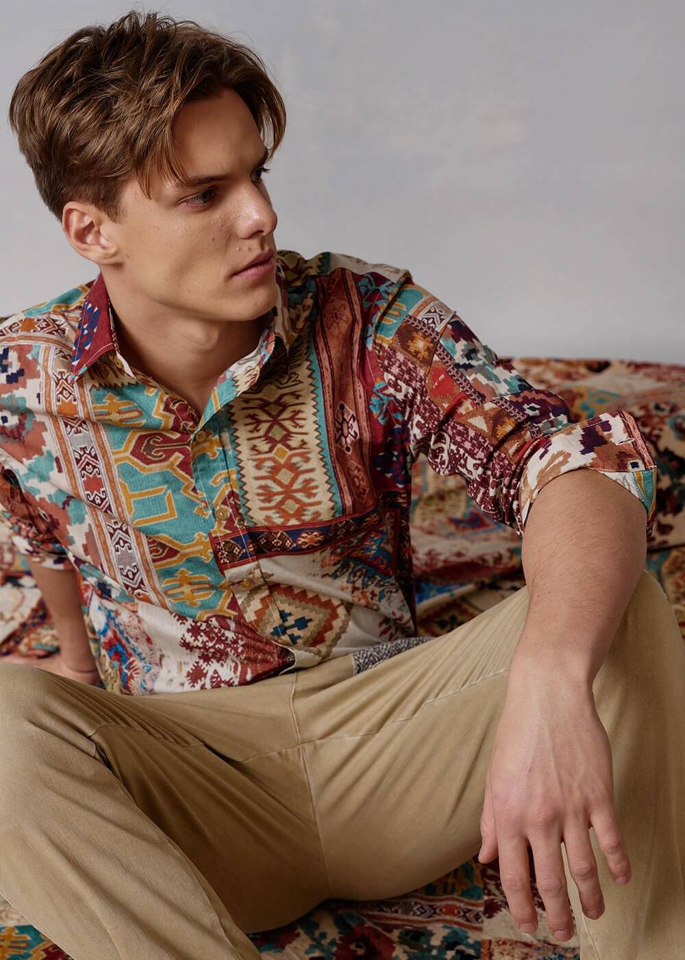 Luis Trenker Camicia con stampa modello Lubodo Vendita Calda