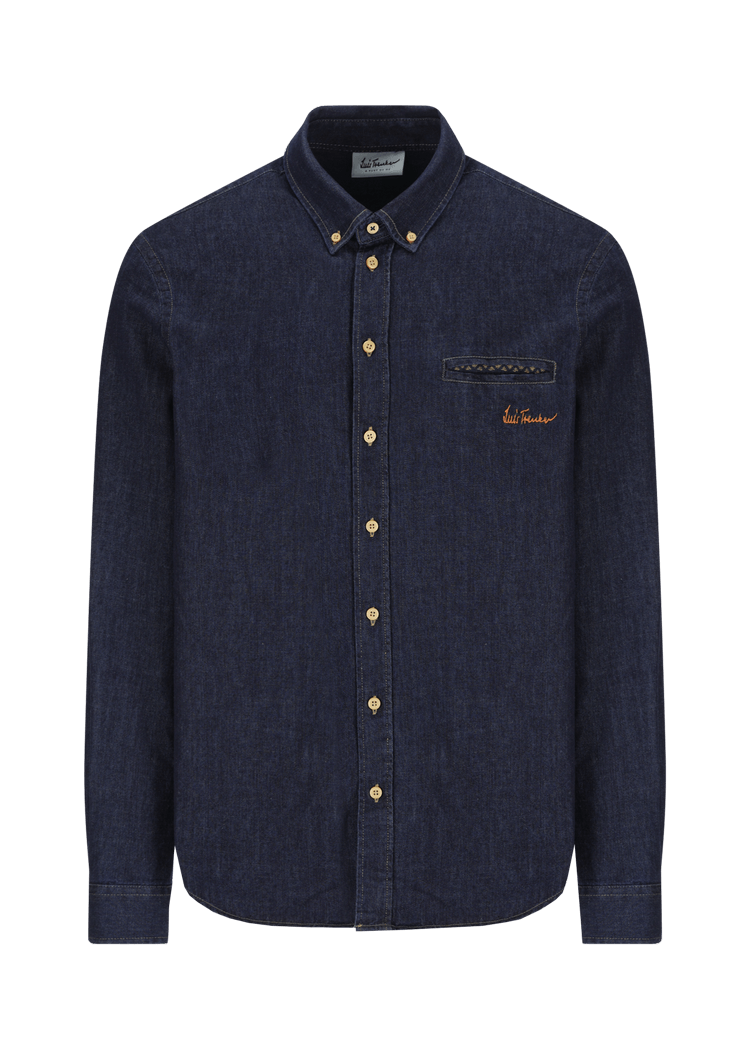 Luis Trenker Camicia button down in denim modello Lubenzio I Più Venduti