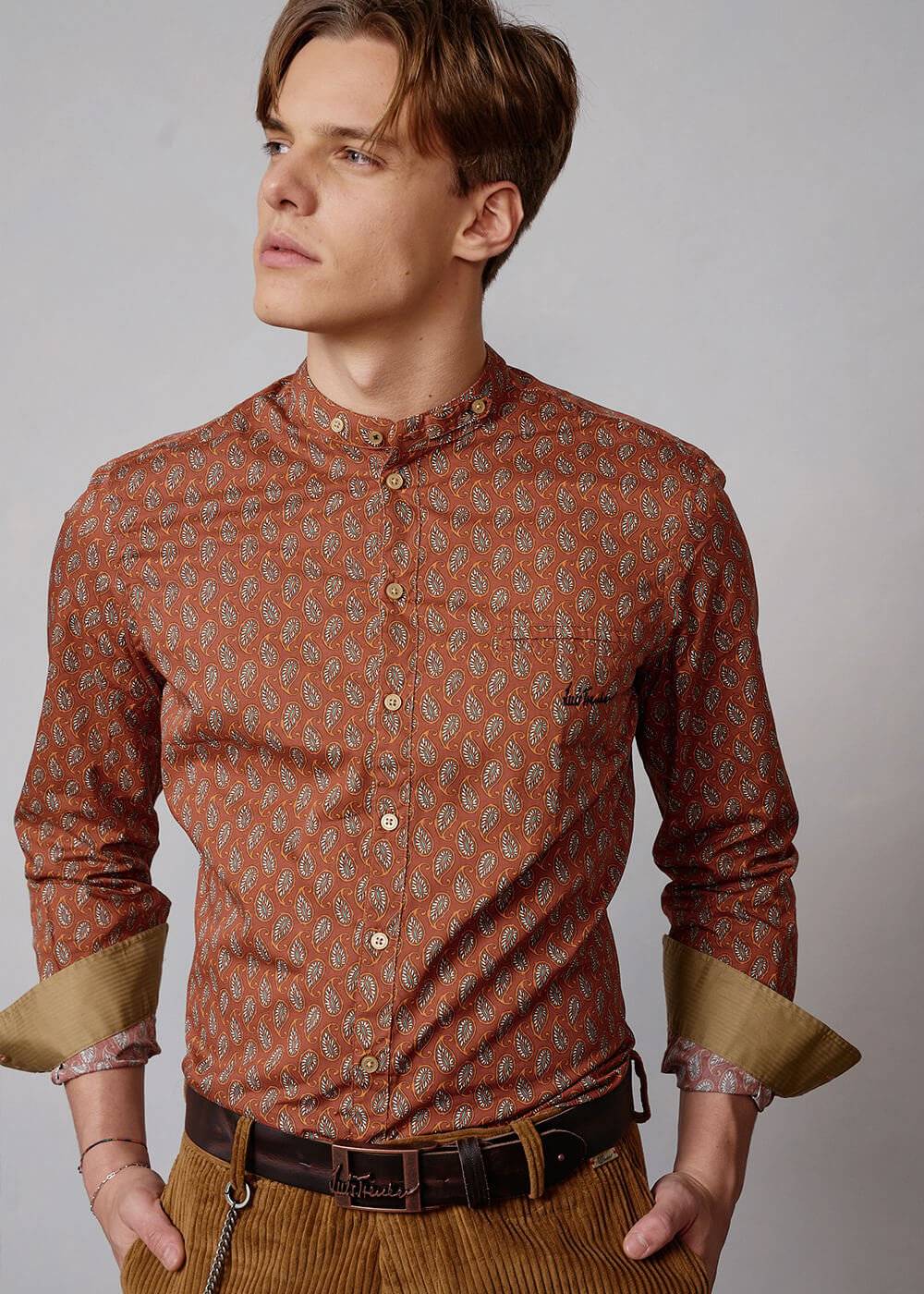 Luis Trenker Camicia con stampa modello Lubernet Nuova
