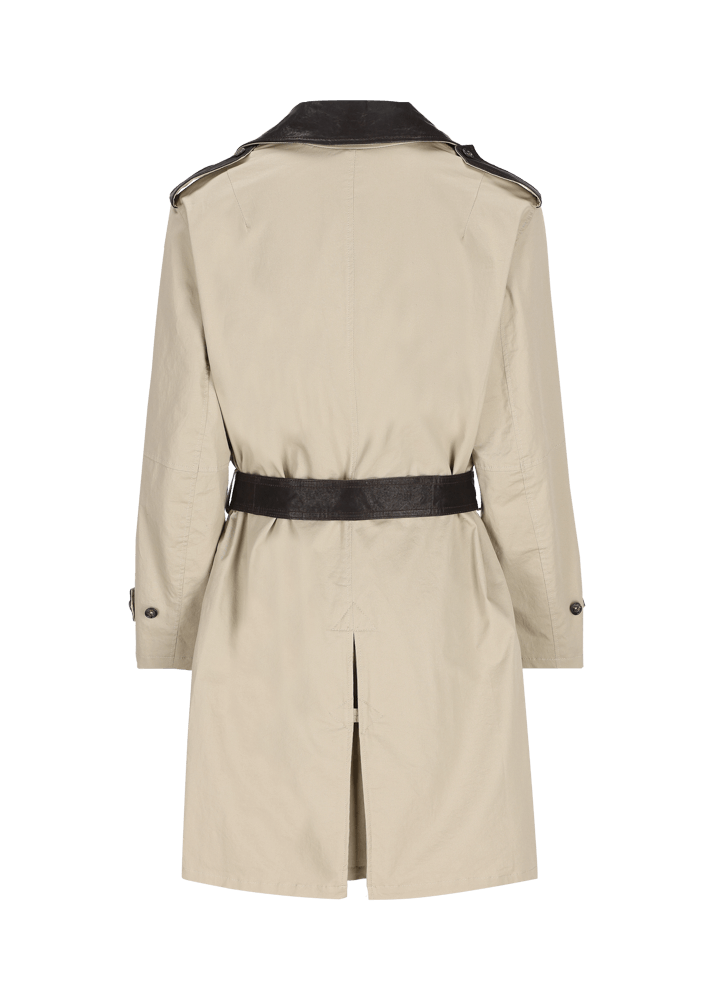 Luis Trenker Trench con dettagli in pelle modello Lufelipe Offerta temporanea