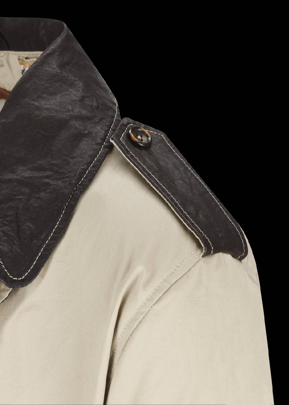 Luis Trenker Trench con dettagli in pelle modello Lufelipe Offerta temporanea