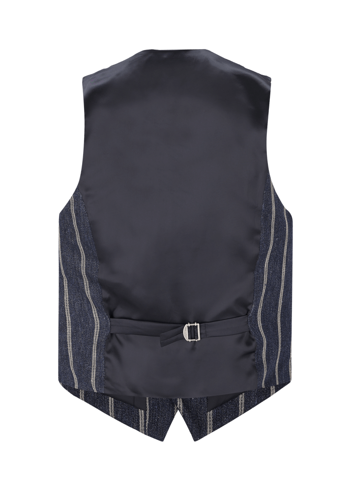 Luis Trenker Gilet in lino con motivo gessato modello Lusebastian ACQUISTA ORA