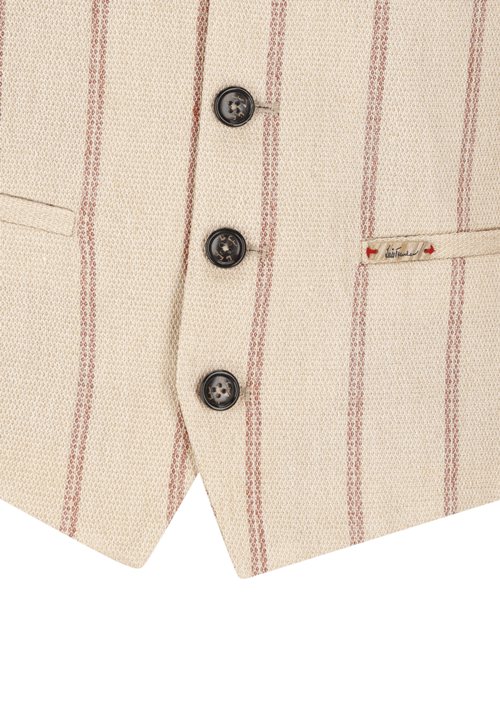 Luis Trenker Gilet in lino con motivo gessato modello Lusebastian Latest stili