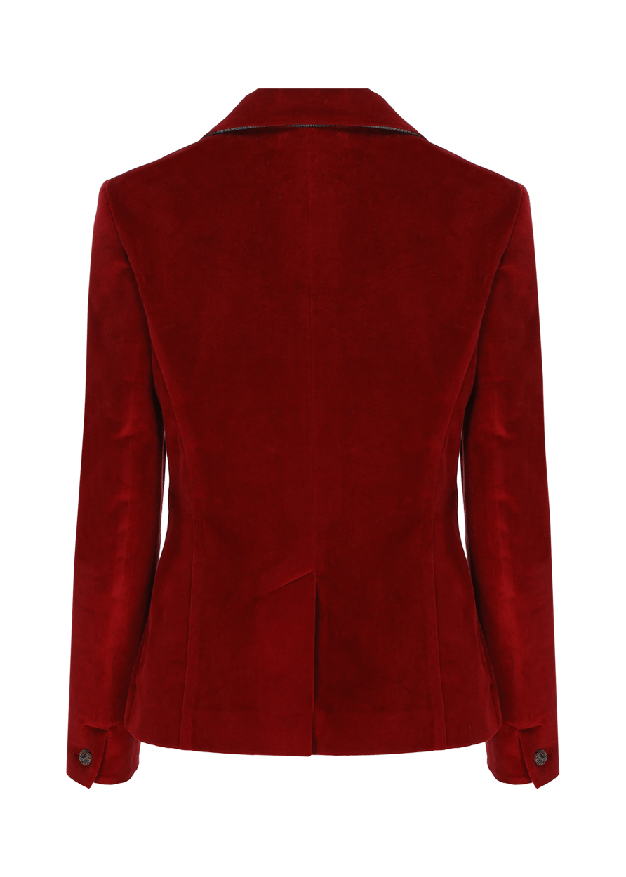 Luis Trenker Blazer in velluto con colletto a revers modello Luramea Sostegno trimestrale