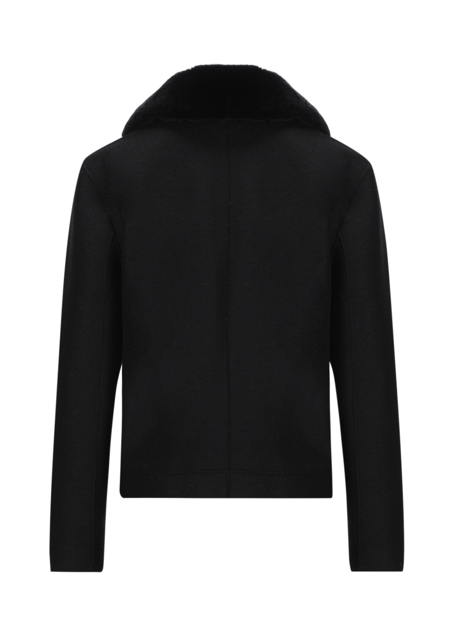 Luis Trenker Blazer in lana cotta con collo in pelliccia modello Luroberta Black Friday Prezzi