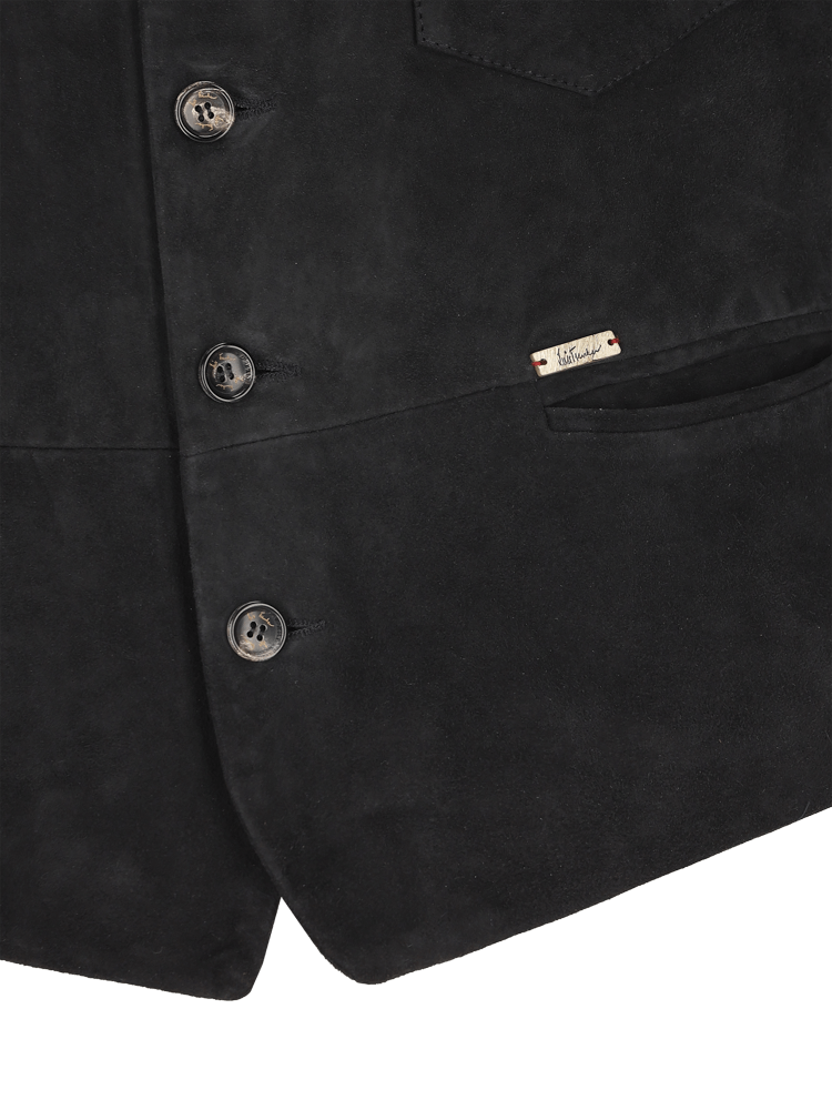 Luis Trenker Gilet in pelle scamosciata modello Luselim Nuovo