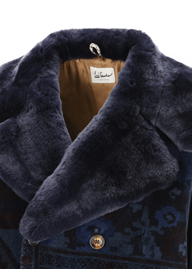 Luis Trenker Cappotto in velluto con collo in pelliccia modello Lusamir Flash Sale