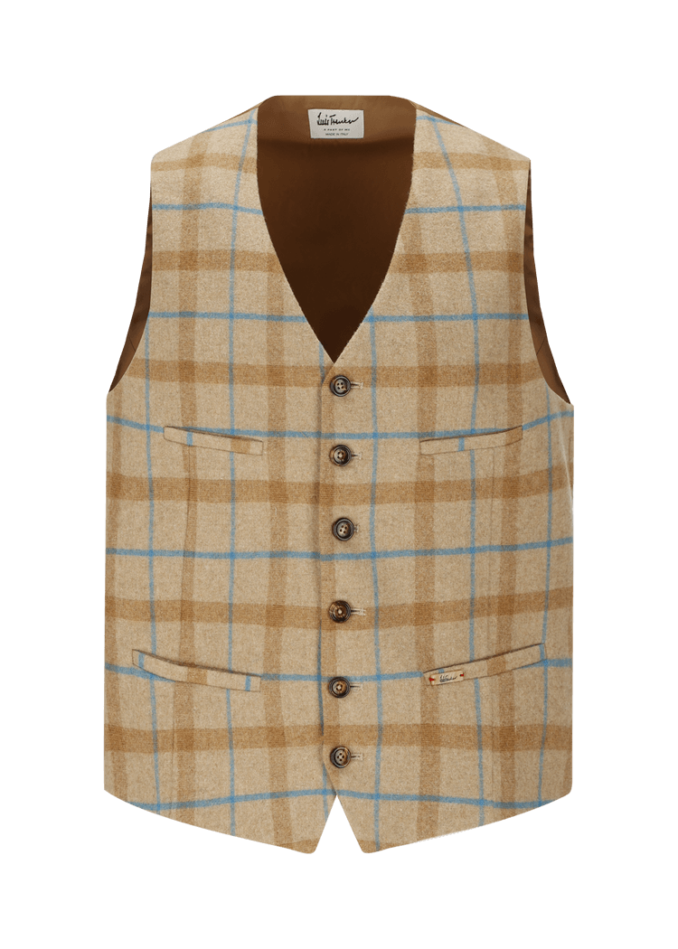 Luis Trenker Gilet con motivo a quadri modello Lusebastian Vendita calda