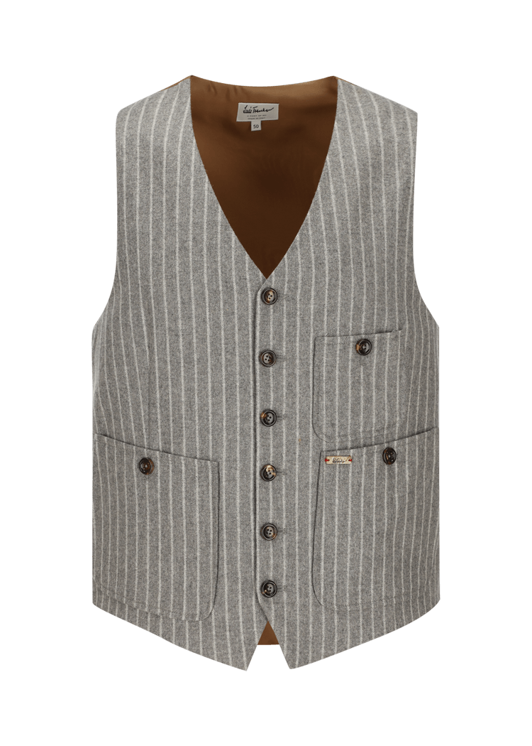 Luis Trenker Gilet in lana con motivo gessato modello Luseba Offerta temporanea