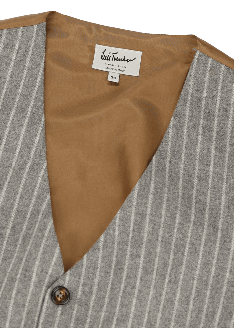 Luis Trenker Gilet in lana con motivo gessato modello Luseba Offerta temporanea