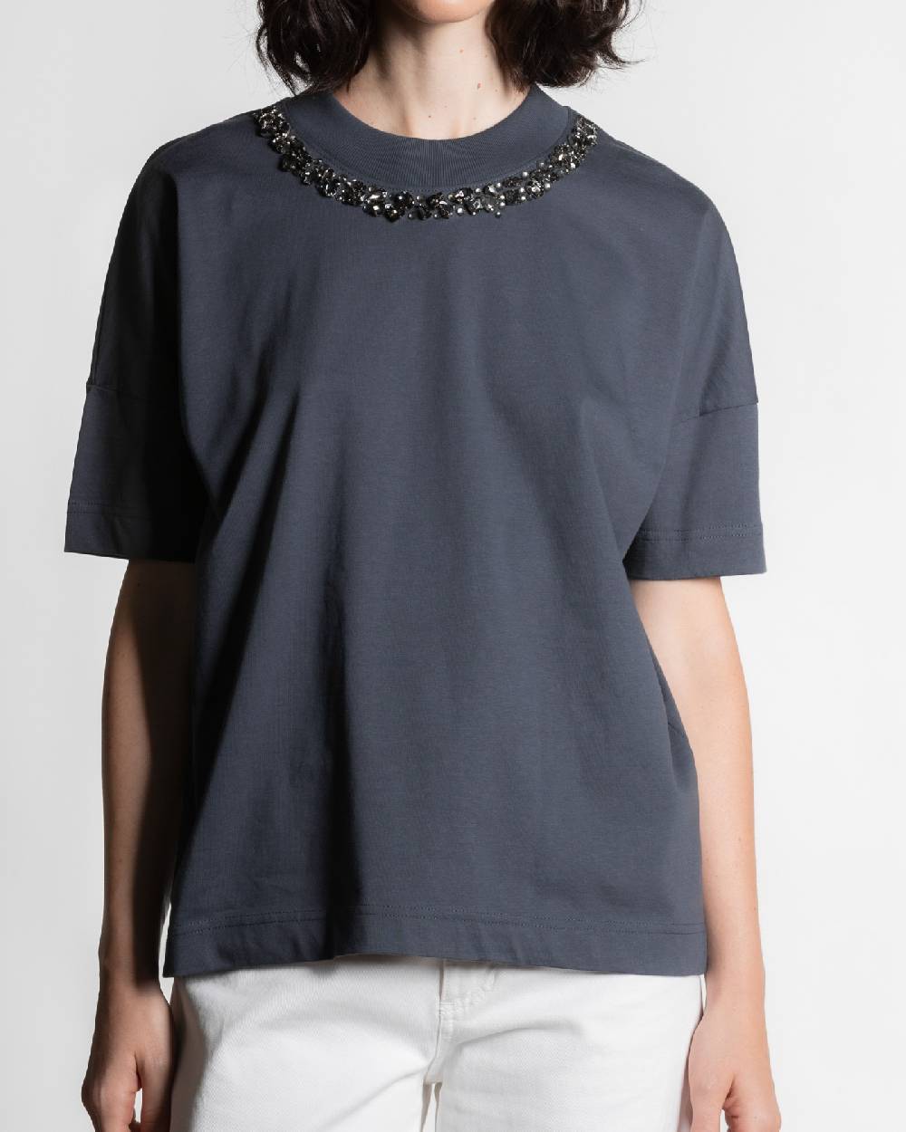 Rialto 48 T-SHIRT CON DETTAGLIO CRISTALLI In Linea