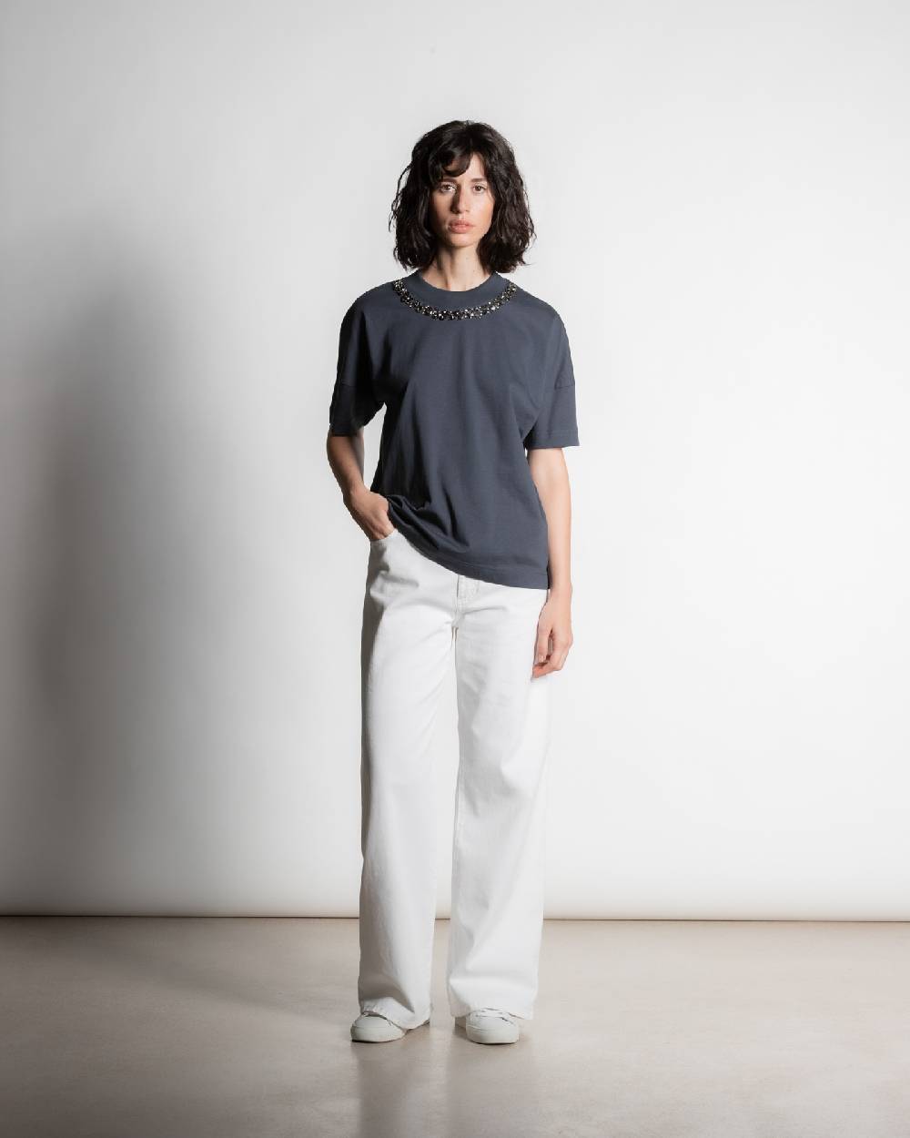 Rialto 48 T-SHIRT CON DETTAGLIO CRISTALLI In Linea