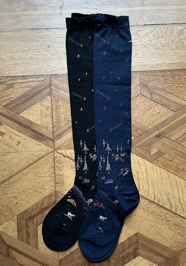 Rose & Lini ANTIPAST WOOL “LAGOM” AM-792HS LONG SOCKS BLUE Negozio