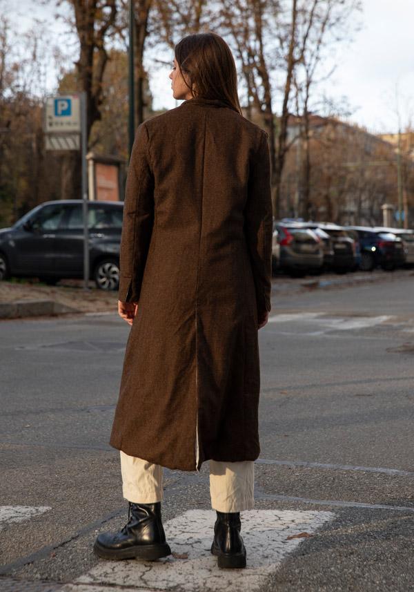 Rose & Lini RISA NAKAMURA WOOL “COAT F” BROWN Italy