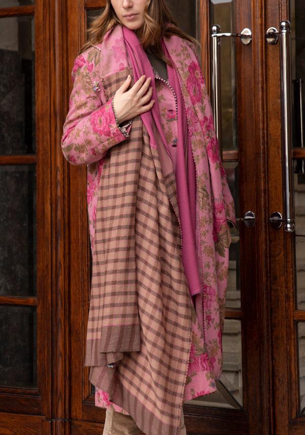 Rose & Lini PERO WOOL MAXI “SCARF P26” PINK In Linea