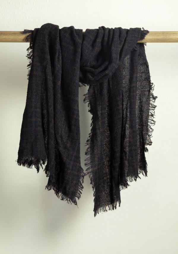 Rose & Lini FALIERO SARTI WOOL & CASHMERE “PERRISON” BLUE SCARF Qualità
