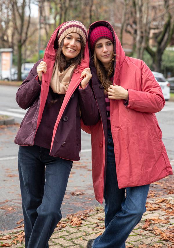 Rose & Lini OOF WEAR REVERSIBLE “JACKET 9410” BORDEAUX & FUCSIA Offerta
