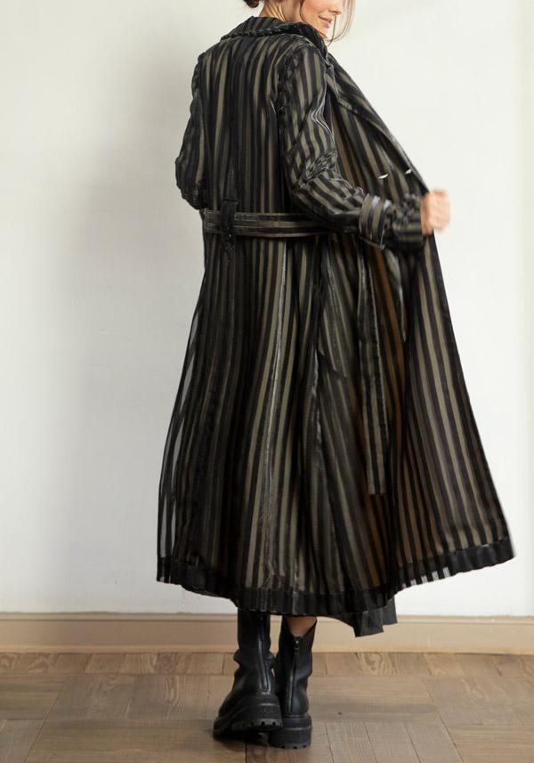 Rose & Lini A TENTATIVE ATELIER COTTON “JOSEPH” OLIVE COAT In Vendita