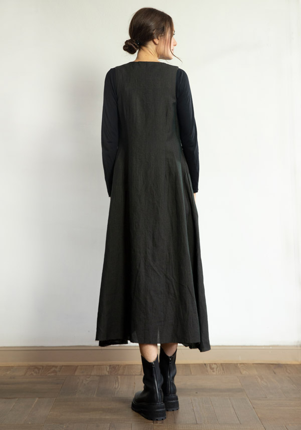 Rose & Lini A TENTATIVE ATELIER WOOL “SISSAL” DARK BROWN DRESS Hotsell