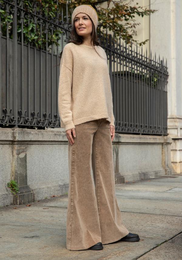 Rose & Lini BASE MILANO ALPACA “4320” BEIGE PULLOVER I Più Venduti