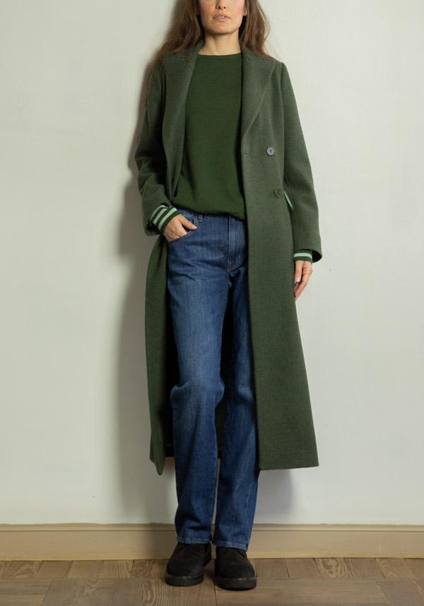 Rose & Lini BE YOU CASHMERE “ROUND NECK 1123” BOTTLE GREEN SWEATER Nuova