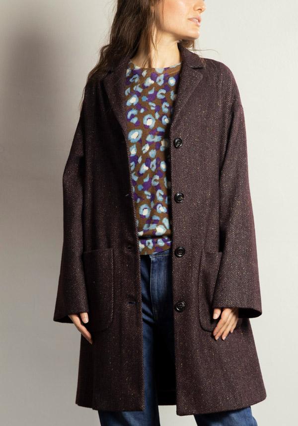 Rose & Lini IN BED WITH YOU WOOL “GIROCOLLO 08” COGNAC SWEATER Italia