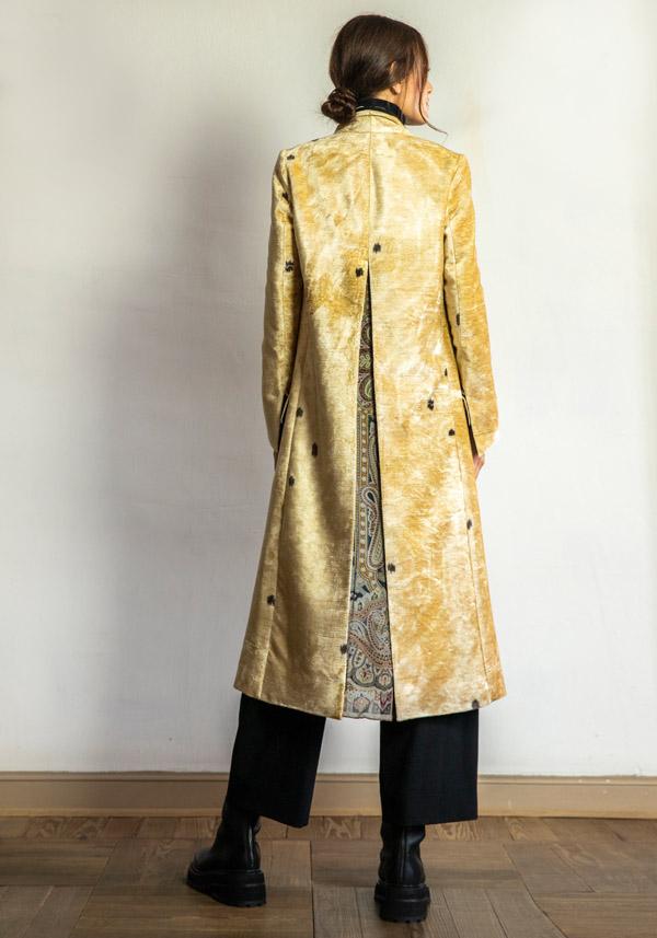 Rose & Lini IBRIGU VELVET SILK COAT “920” GOLD Vendita