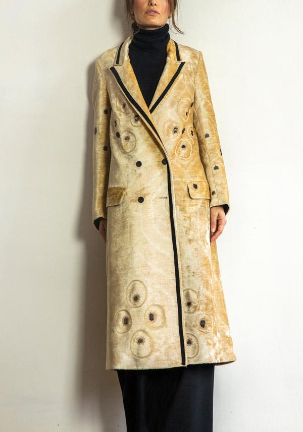 Rose & Lini IBRIGU VELVET SILK COAT “920” GOLD Vendita