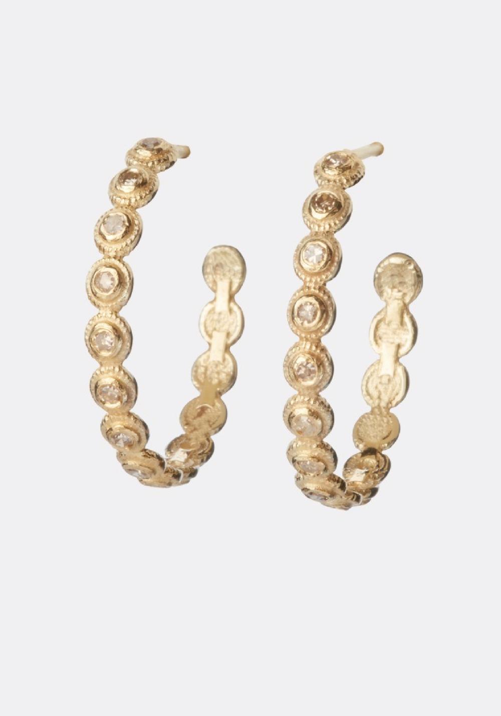 Rose & Lini 5 OCTOBRE “SUNY XL” GOLD HOOP EARRINGS Consegna Veloce