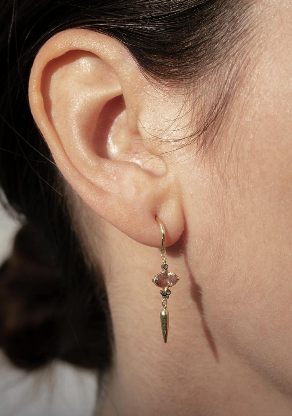 Rose & Lini 5 OCTOBRE “FINN” GOLD & GARNET EARRINGS Shopping Online