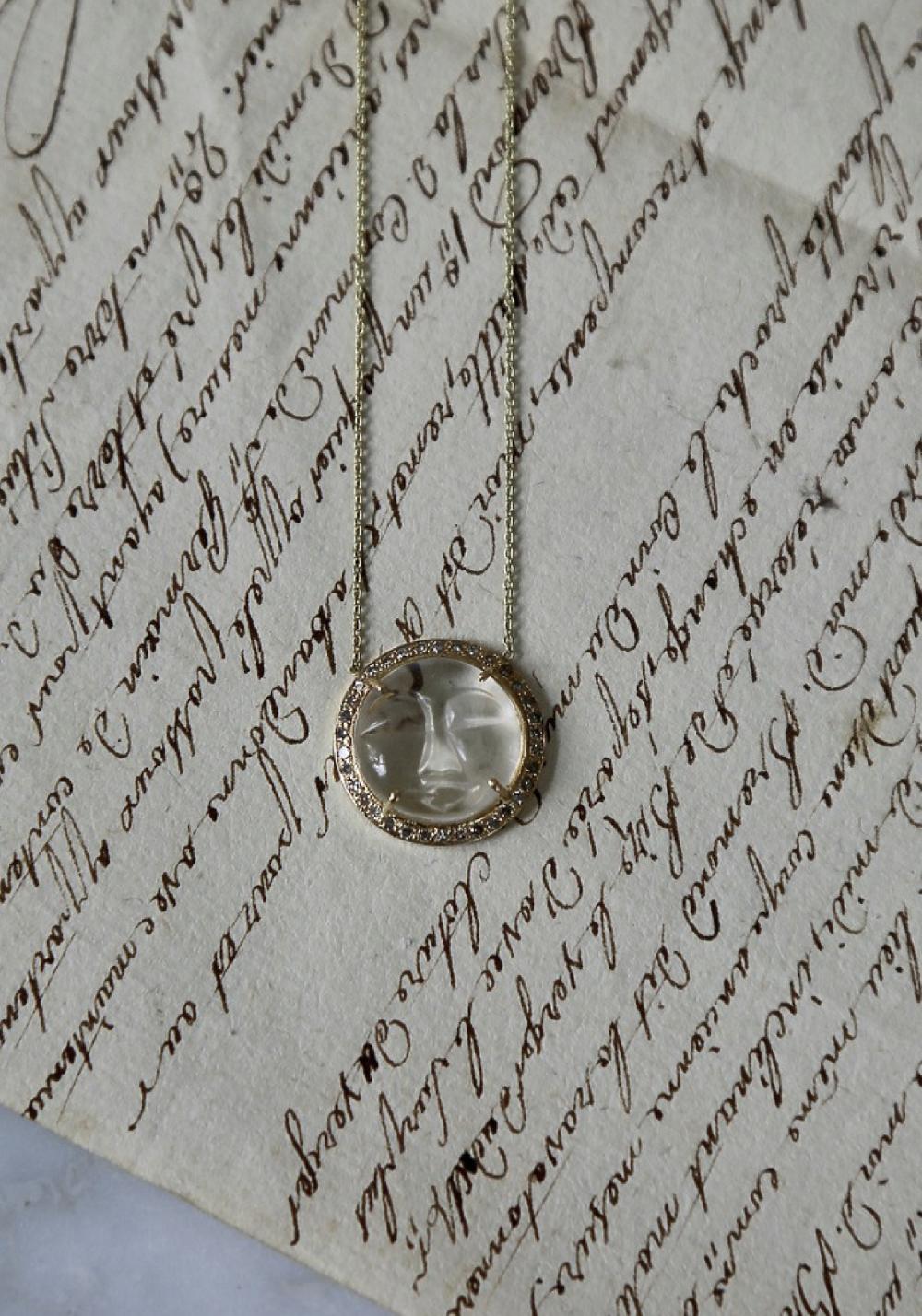 Rose & Lini 5 OCTOBRE “MOON” CRYSTAL NECKLACE Sconto di tempo limitato