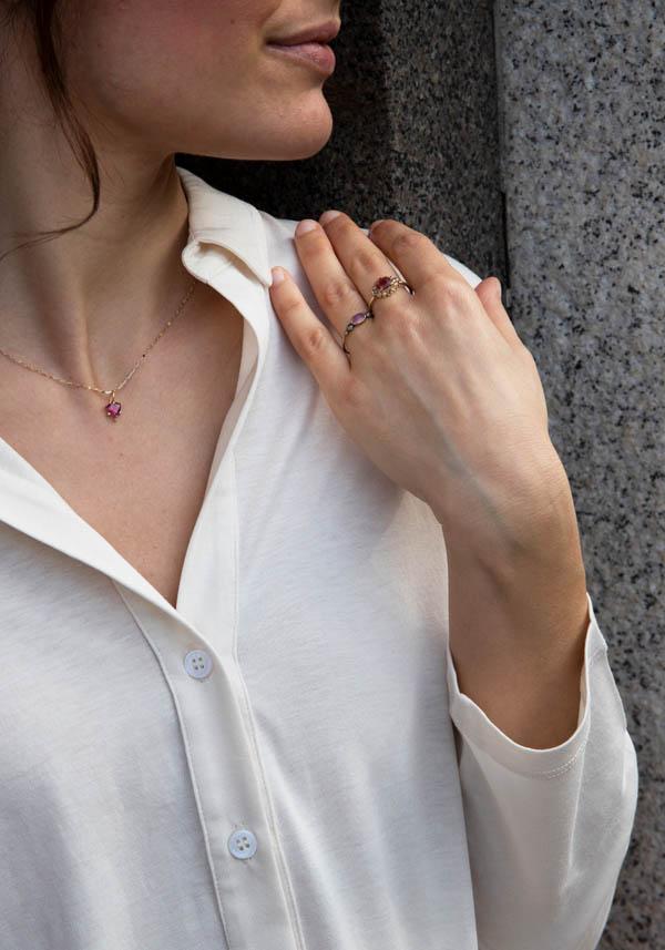 Rose & Lini 5 OCTOBRE “NAO” HEART PENDANT NECKLACE Sconto