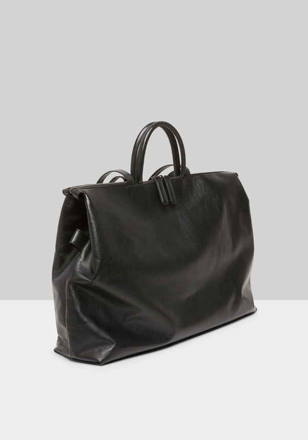 Rose & Lini MARSÈLL “4 IN ORIZZONTALE” BLACK LEATHER BAG Fornitura limitata