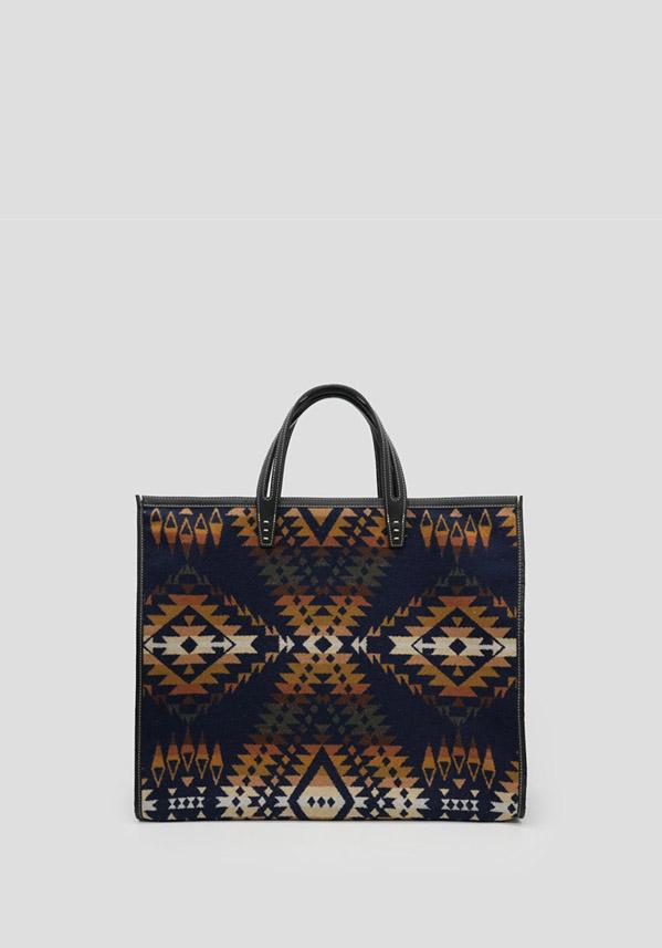 Rose & Lini A VACATION “TANK SHOPPER LARGE” TRAILS NAVY BAG In Vendita