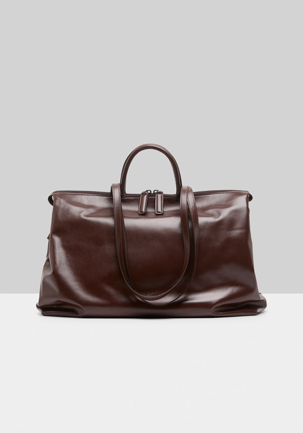 Rose & Lini MARSÈLL “4 IN ORIZZONTALE” MORO BROWN LEATHER BAG Vendita Economica