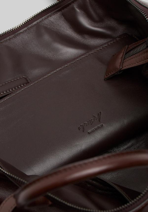 Rose & Lini MARSÈLL “4 IN ORIZZONTALE” MORO BROWN LEATHER BAG Vendita Economica