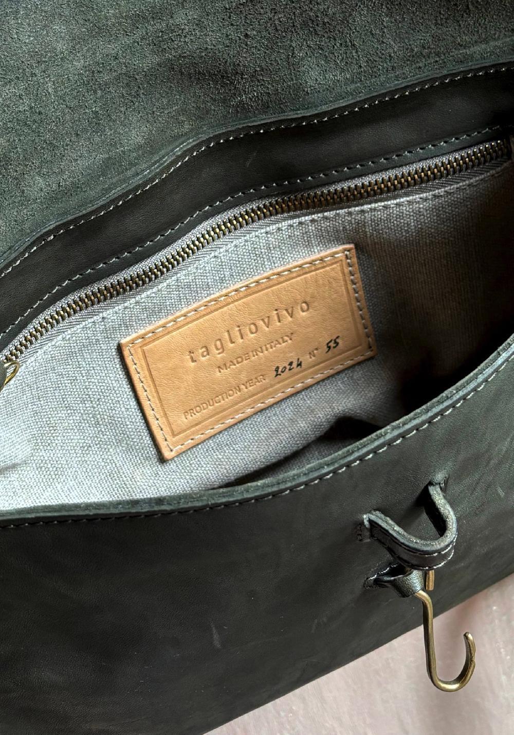 Rose & Lini TAGLIOVIVO MILITARY LEATHER “DOCTOR W” BAG I Più Venduti