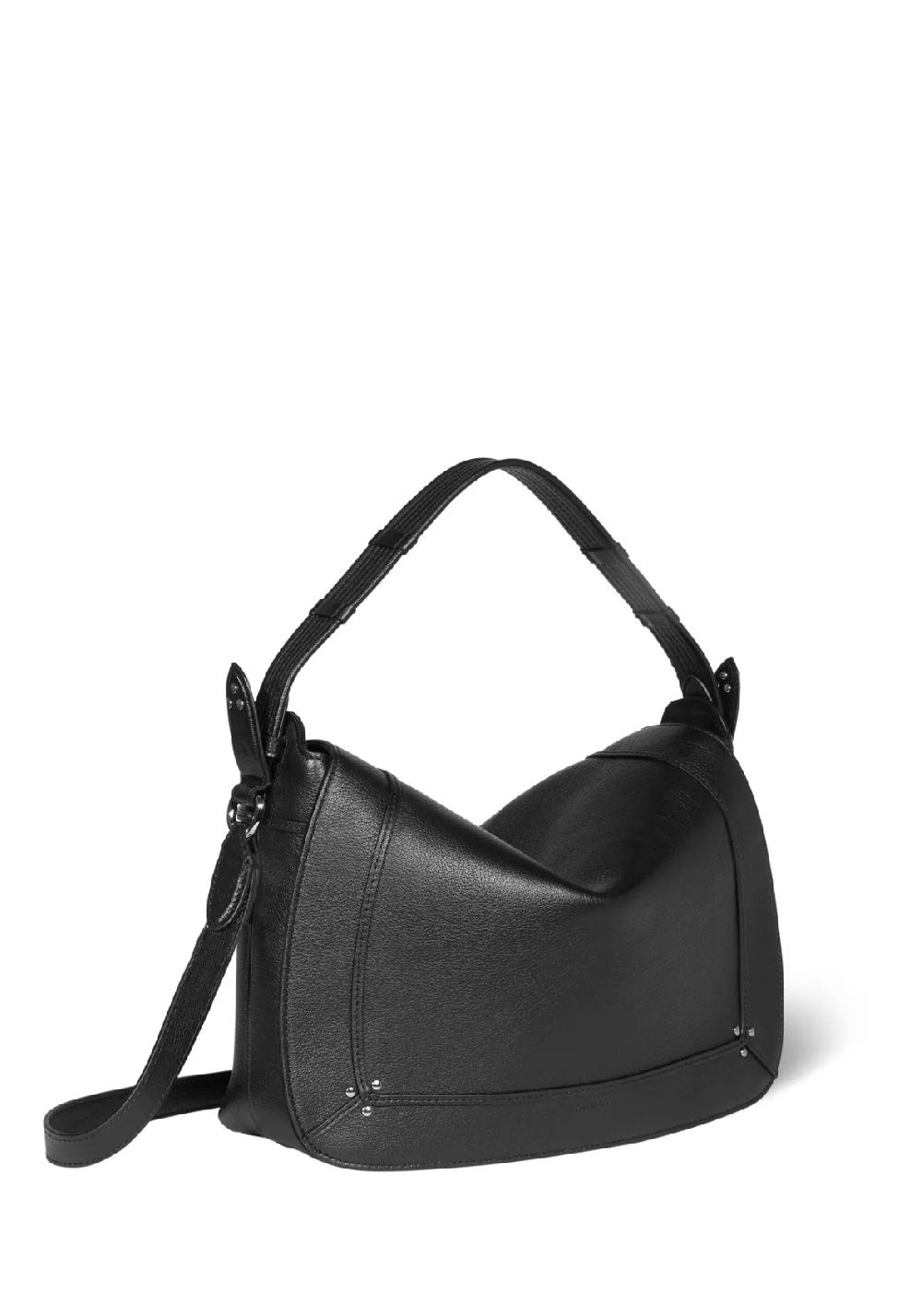 Rose & Lini JÉRÔME DREYFUSS “PEPITO L” BLACK & SILVER LEATHER BAG Italia
