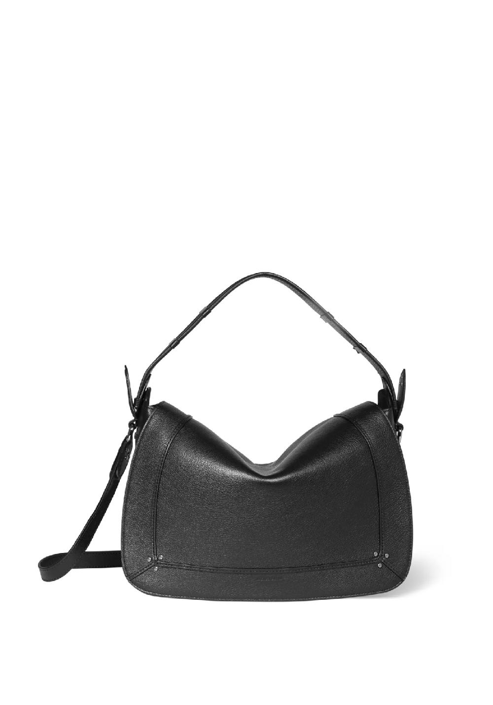 Rose & Lini JÉRÔME DREYFUSS “PEPITO L” BLACK & SILVER LEATHER BAG Italia