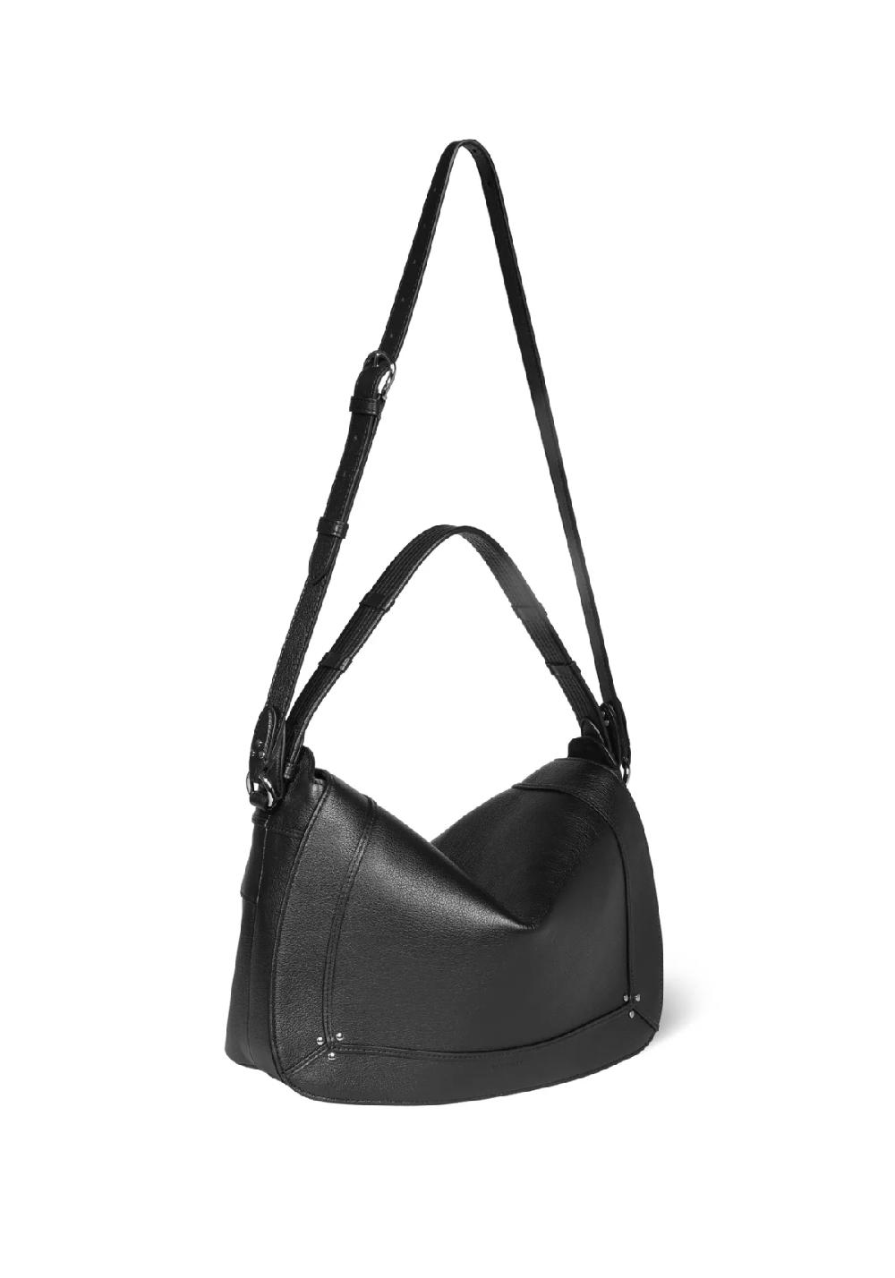 Rose & Lini JÉRÔME DREYFUSS “PEPITO L” BLACK & SILVER LEATHER BAG Italia