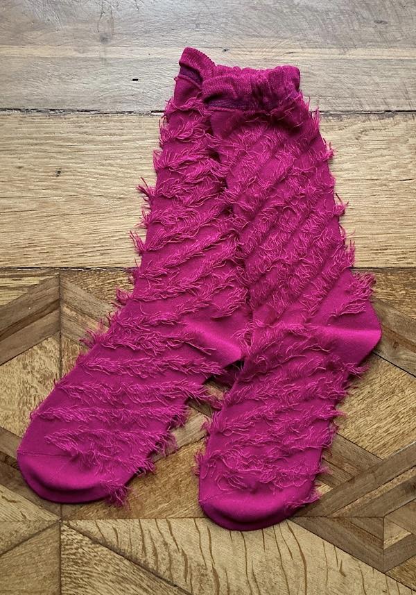 Rose & Lini ANTIPAST WOOL “FRINGE” AS-223 SOCKS MAGENTA Spedizione Gratuita