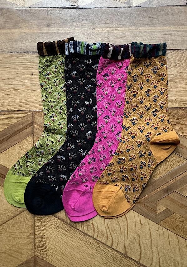 Rose & Lini ANTIPAST WOOL “FUN FAN” AM-501A SOCKS LIGHT GREEN Soddisfazione Garantita