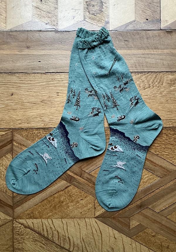 Rose & Lini ANTIPAST WOOL “LAGOM” AM-792 SOCKS SAGE Prezzo Ridotto