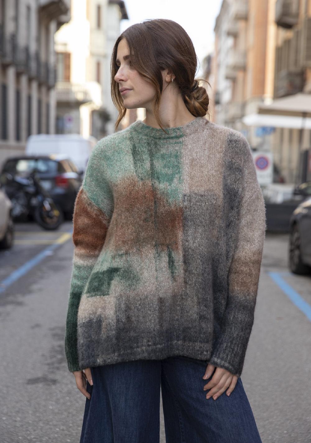 Rose & Lini FISSORE CASHMERE “MARIANNE 26” MULTICOLOR PULLOVER Vendite Flash